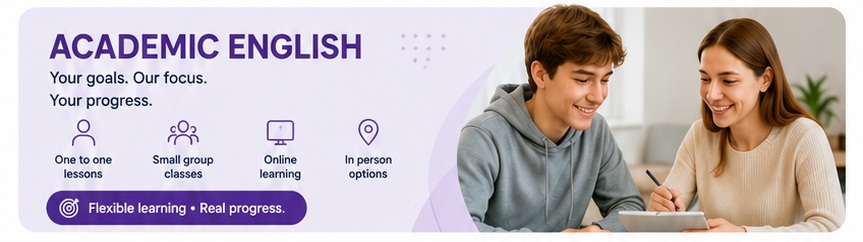 academic english banner website
